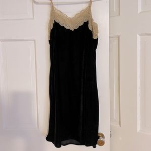 Velvet Slip Dress with Lace NWOT
